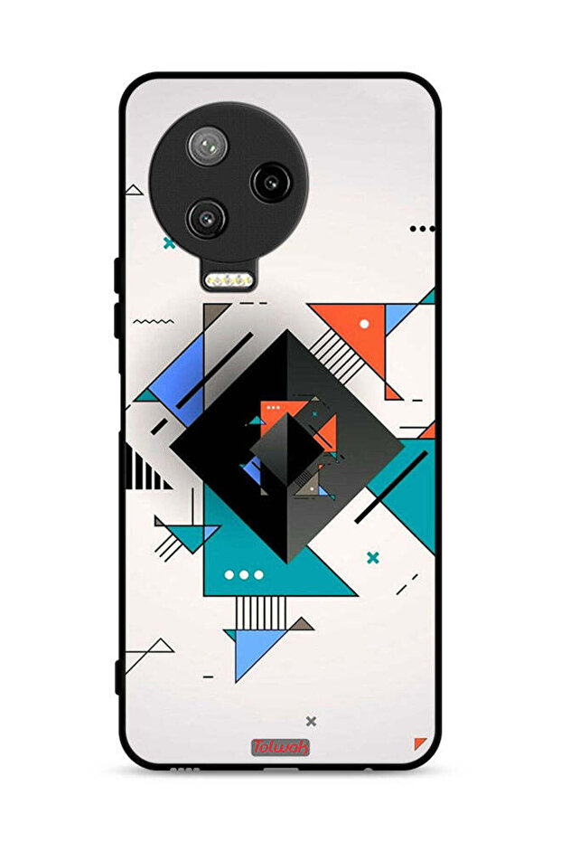 غطاء حماية لهاتف Infinix Note 12 Pro 4G بأشكال مربعة ومثلثة ونمط تجريدي