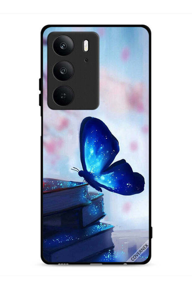 غطاء حماية لهاتف Realme C75 4G بتصميم فراشة جالسة على كتاب