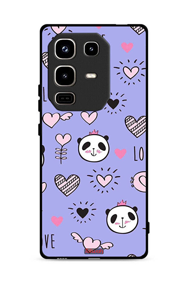 غطاء حماية لهاتف Infinix Note 50 Pro 4G بطبعة Love And Panda Doodle