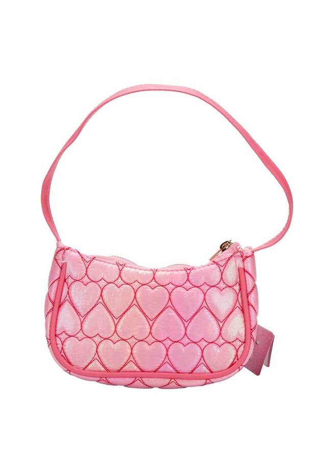 Heart Patterned Baguette Bag