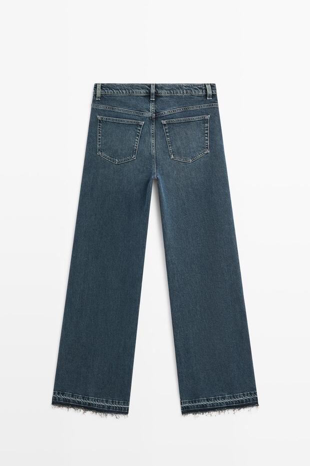 Orta bel İspanyol paça jean - 8