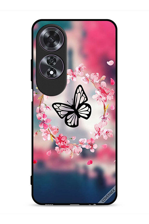 غطاء حماية لهاتف Oppo A60 - فراشة في خاتم زهرة