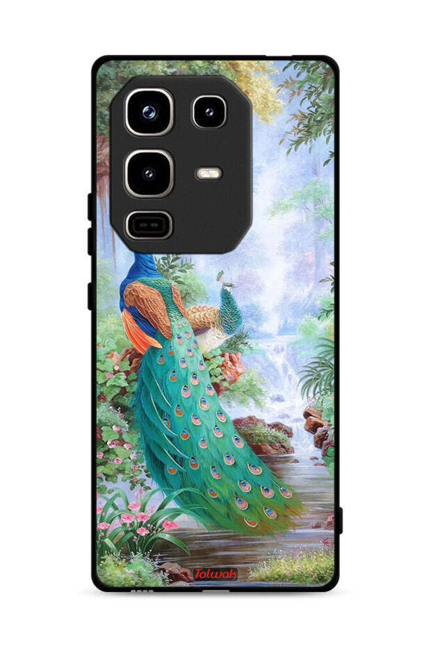 غطاء حماية لجهاز Infinix Note 50 Pro 4G بنقشة الطاووس