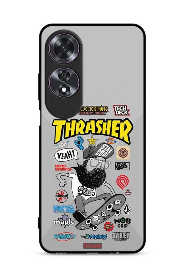 غطاء حماية لهاتف Oppo A60 مع ملصق Thrasher
