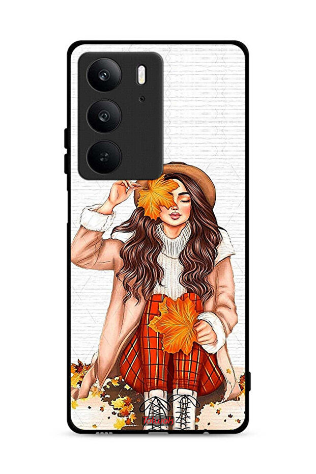 غطاء حماية لهاتف Realme C75 4G يحمل صورة أوراق الخريف