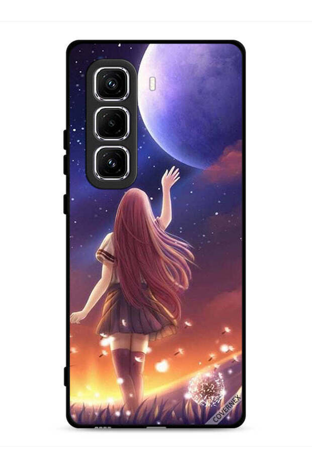 غطاء حماية لهاتف Infinix Hot 50 Pro 4G بتصميم القمر المؤثر