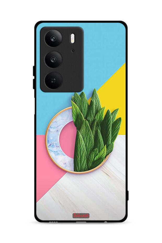 غطاء حماية لهاتف Realme C75 4G بنمط أوراق تجريدية