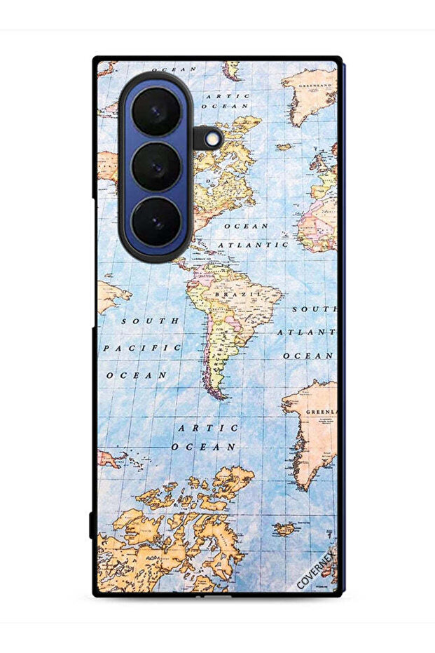 Samsung Galaxy Z Fold7 Protective Case Cover World Map
