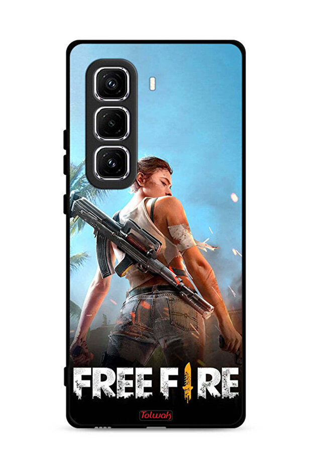 غطاء حماية لجهاز Infinix Hot 50 Pro 4G بتصميم لعبة فري فاير