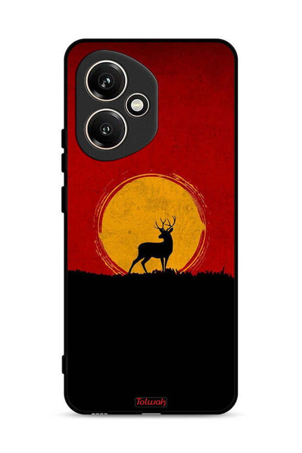 غطاء حماية لهاتف Honor 400 برسومات الغزال والقمر