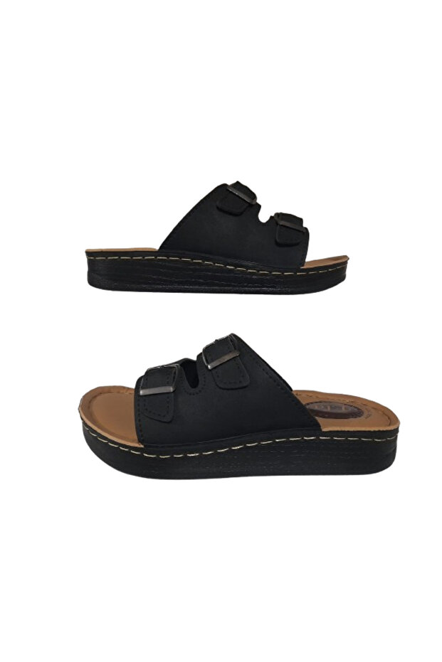 Adjustable Orthopedic Women's Slippers Black Color Ultra Soft Sole