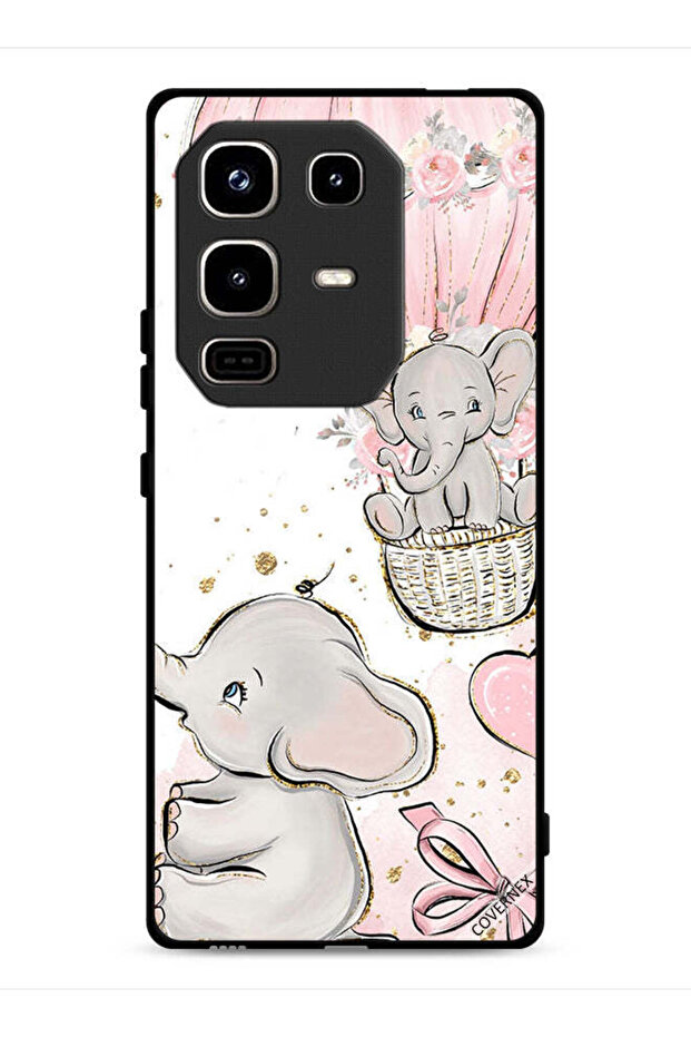 غطاء حماية لهاتف Infinix Note 50 Pro 4G برسومات فيلة صغيرة