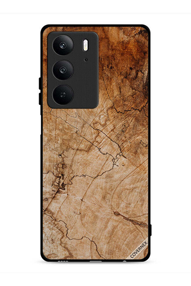 غطاء حماية لهاتف Realme C75 4G بنمط خشبي عتيق