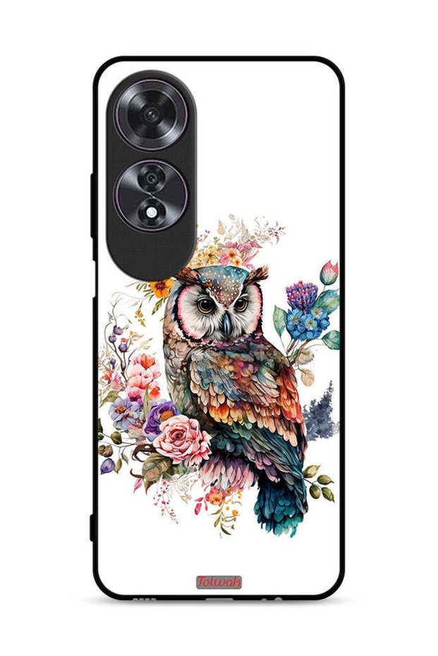 غطاء حماية Oppo A60 بتصميم بومة فنية تجريدية