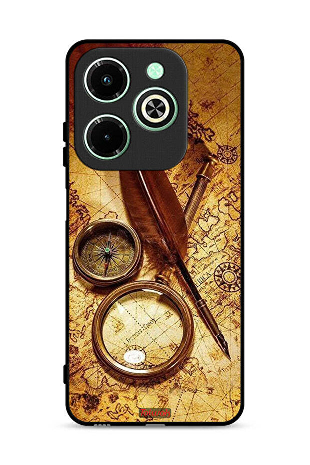 غطاء حماية لهاتف Infinix Hot 40i 4G بتصميم بوصلة عتيقة