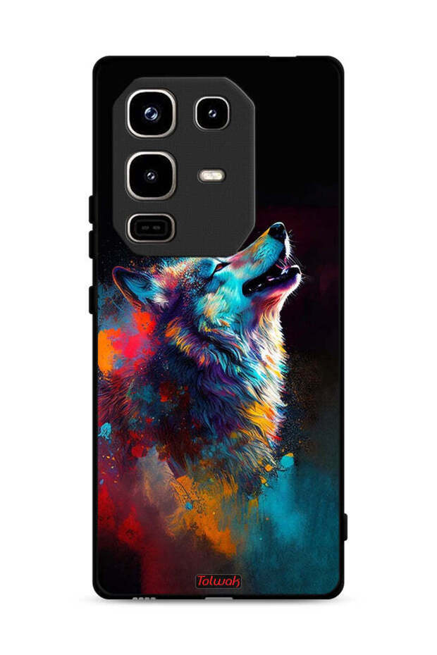 غطاء حماية لهاتف Infinix Note 50 Pro 4G بطبعة ذئب ملونة