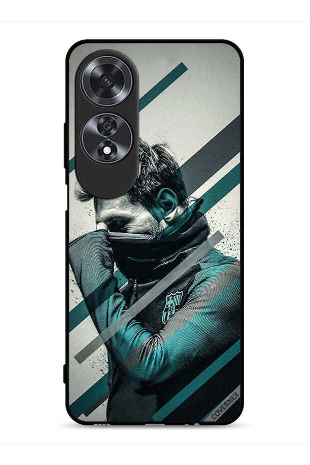 غطاء حماية Oppo A60 بتصميم وجه ميسي المختبئ