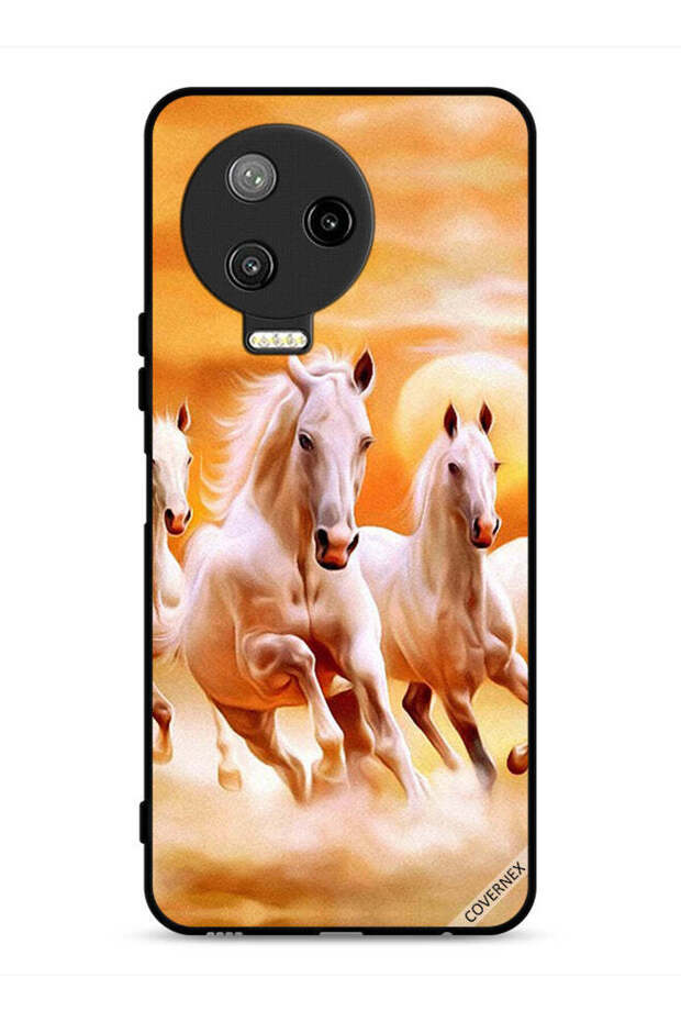 غطاء حماية لهاتف Infinix Note 12 Pro 4G بطبعة خيول تركض