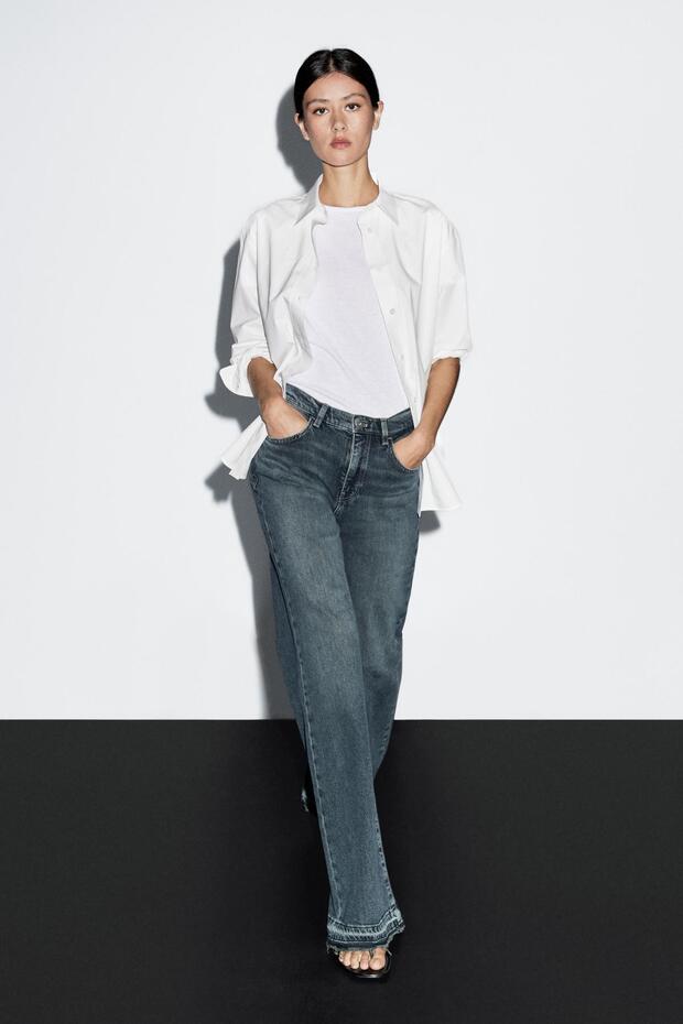 Orta bel İspanyol paça jean - 3