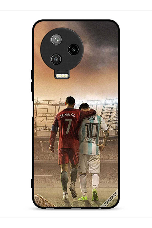 غطاء حماية لهاتف Infinix Note 12 Pro 4G بتصميم ميسي وكريستيانو رونالدو