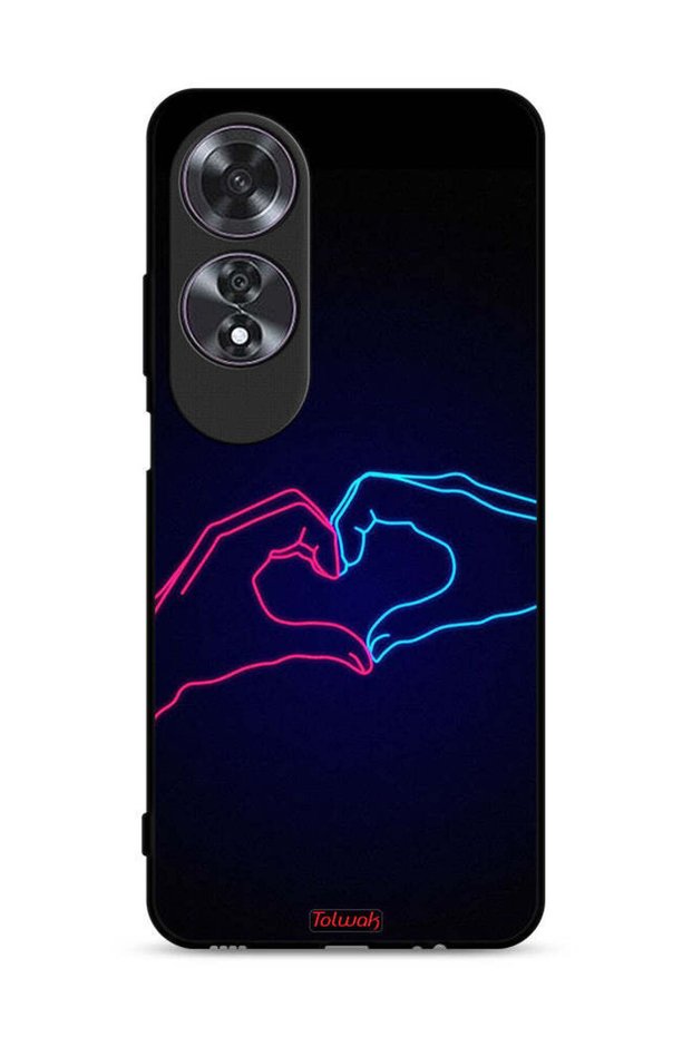 غطاء حماية لهاتف Oppo A60 بتصميم يد تلامس القلب