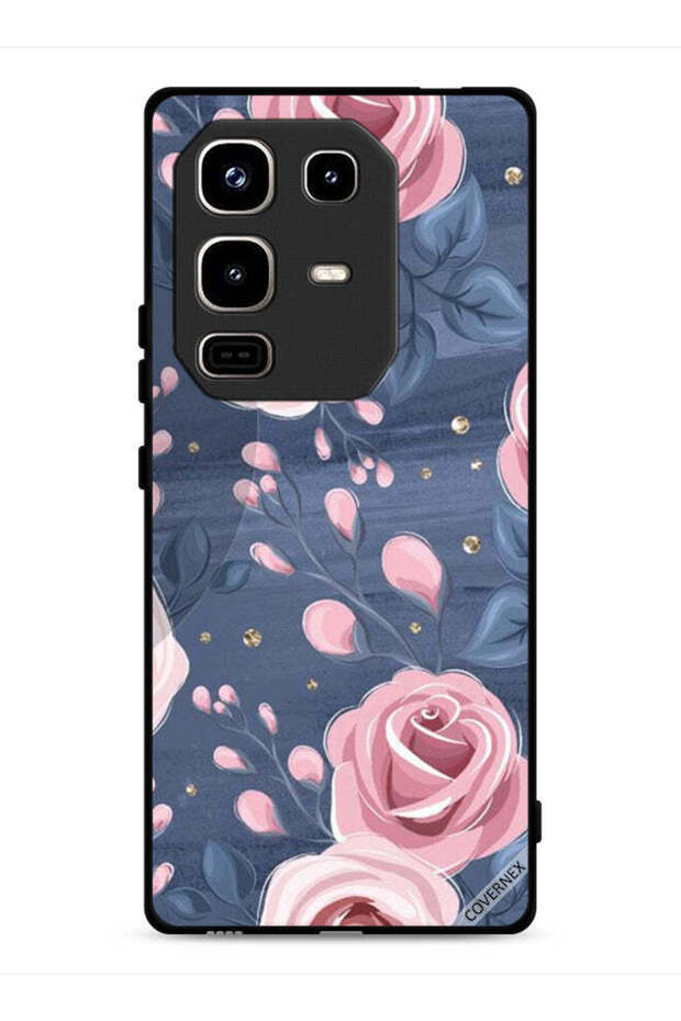 غطاء حماية لهاتف Infinix Note 50 Pro 4G بنقشة الورود والأوراق