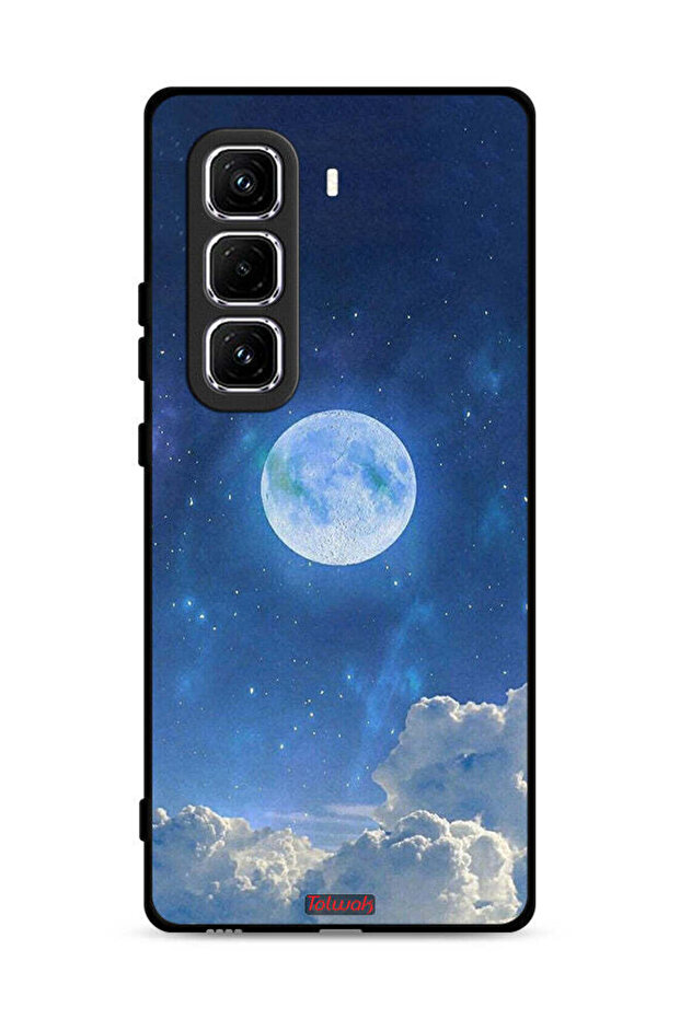 غطاء حماية لهاتف Infinix Hot 50 Pro 4G بنقشة غيوم القمر