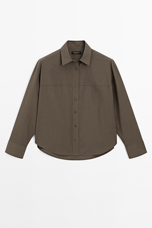 Dikiş detaylı %100 pamuklu gömlek - 5