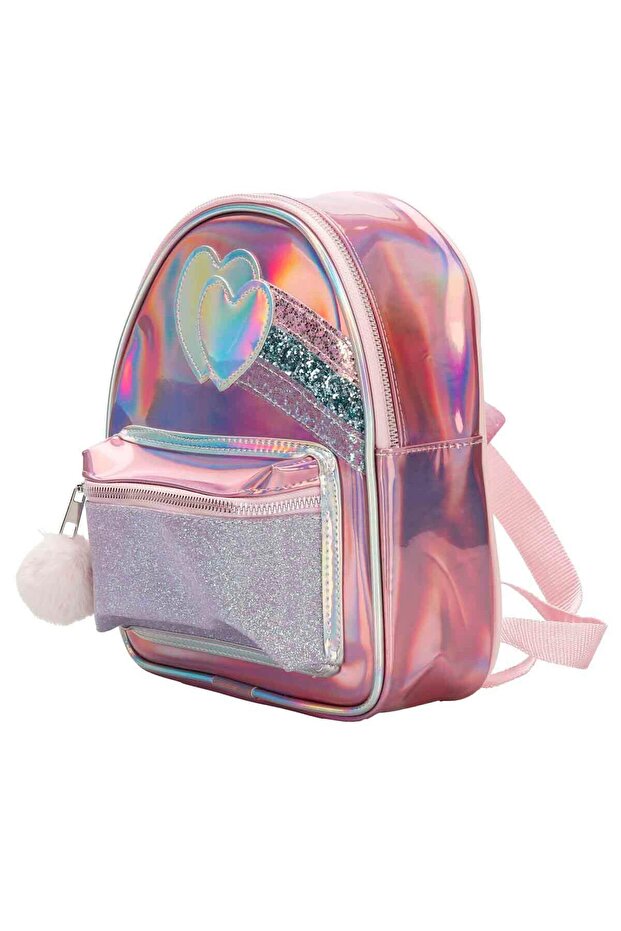 Heart Patterned Hologram Backpack - 4