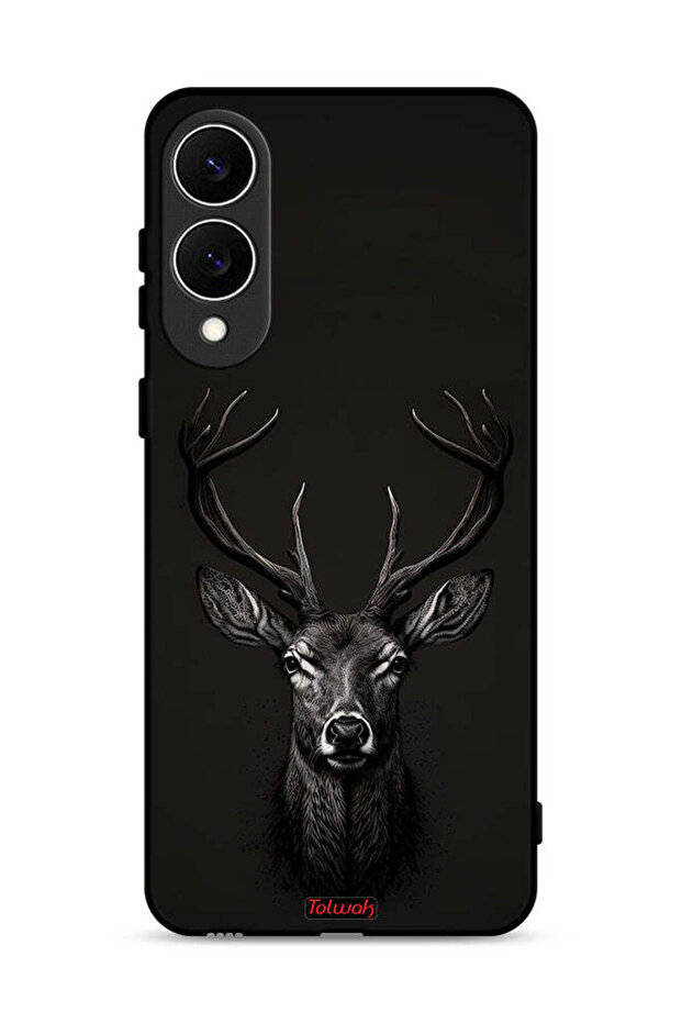 غطاء حماية لهاتف Samsung Galaxy S25 Edge بتصميم فن الغزلان الرقمي