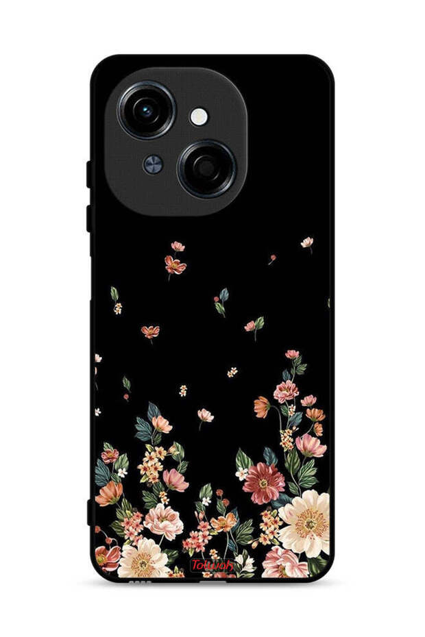 غطاء حماية لهاتف Tecno Spark Go 1 4G مزين بزهور صغيرة في الأسفل