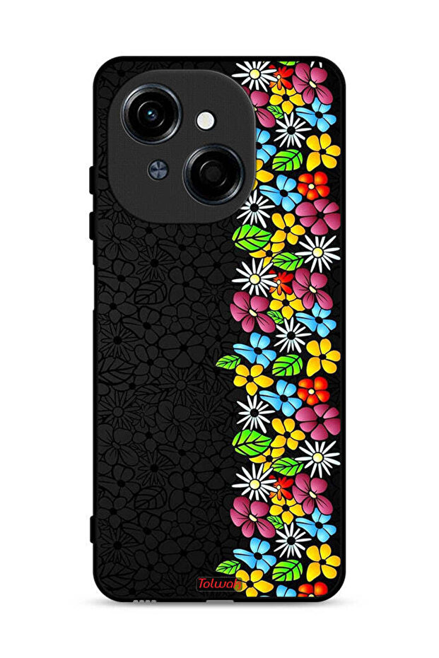 غطاء حماية لهاتف Tecno Spark Go 1S 4G بنقشة زهور