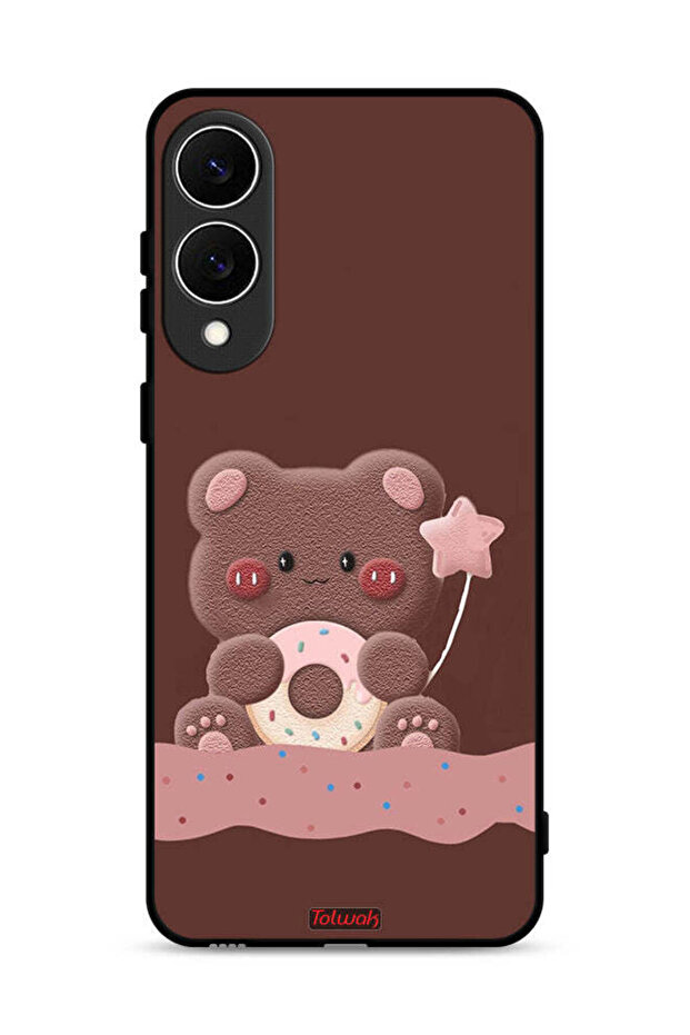 غطاء حماية لهاتف Samsung Galaxy S25 Edge بتصميم دب الدونات