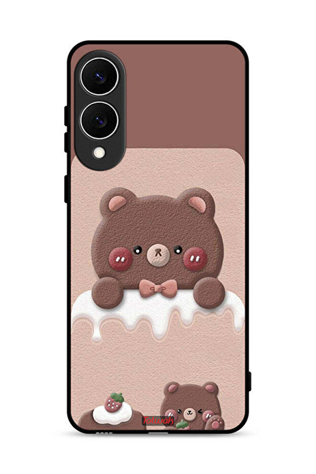 غطاء حماية لهاتف Samsung Galaxy S25 Edge بتصميم دب الفراولة