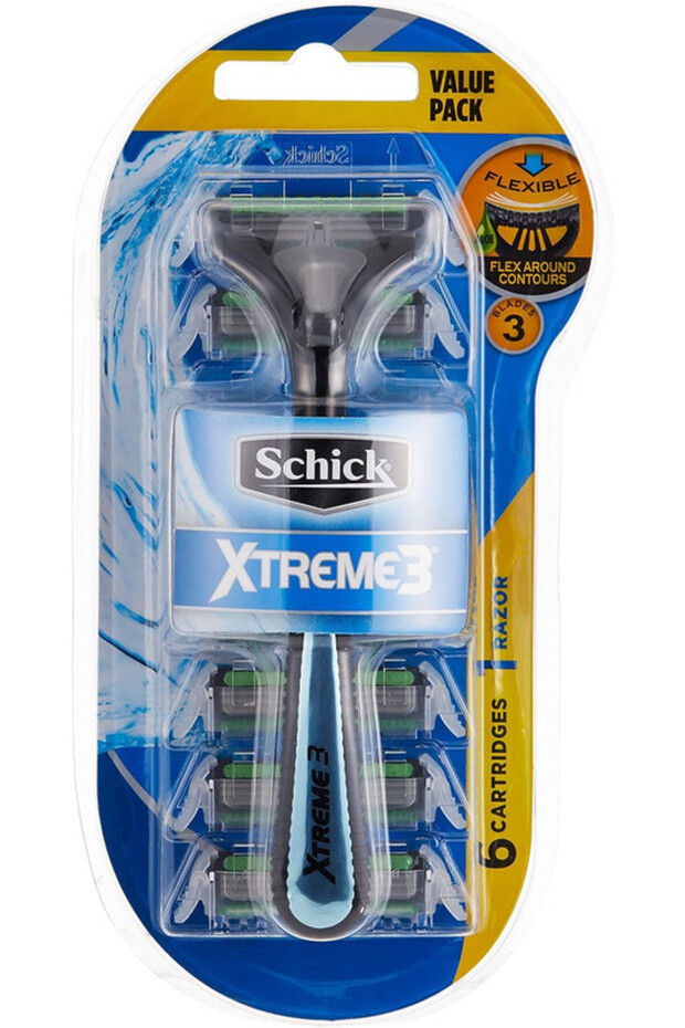 Xtreme3 Hybrid Tripple Blade Razor Kit For Men-1 6 Cartridges