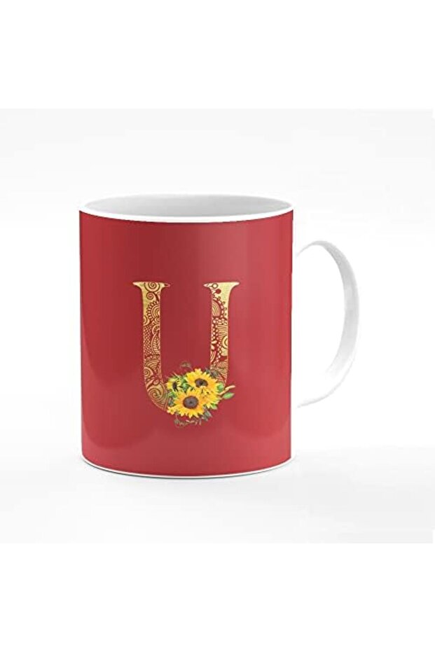 Designer Printed Coffee Mug 11oz Ceramic Personalised Gift Mugs Cup - Custom Monogram Init
