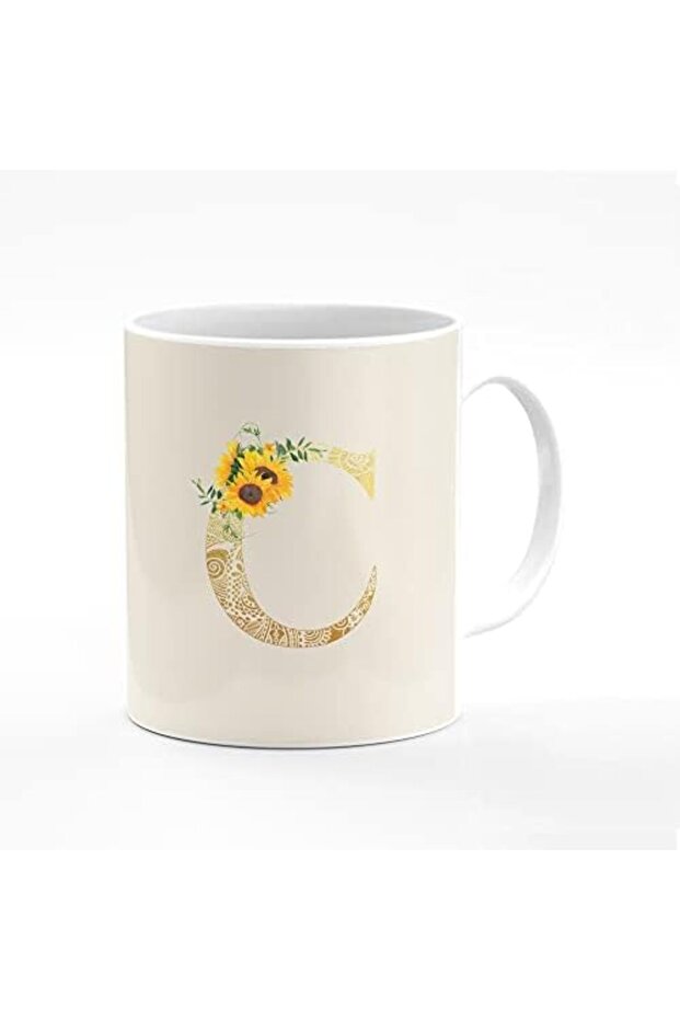 Designer Printed Coffee Mug 11oz Ceramic Personalised Gift Mugs Cup - Custom Monogram Init