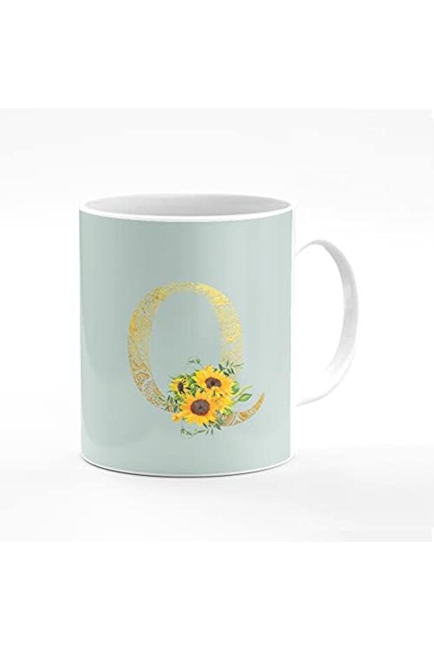 Designer Printed Coffee Mug 11oz Ceramic Personalised Gift Mugs Cup -Custom Monogram Initi