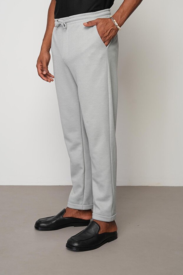 Gri Regular Fit Erkek Duble Paça Pantolon E1029 - 3