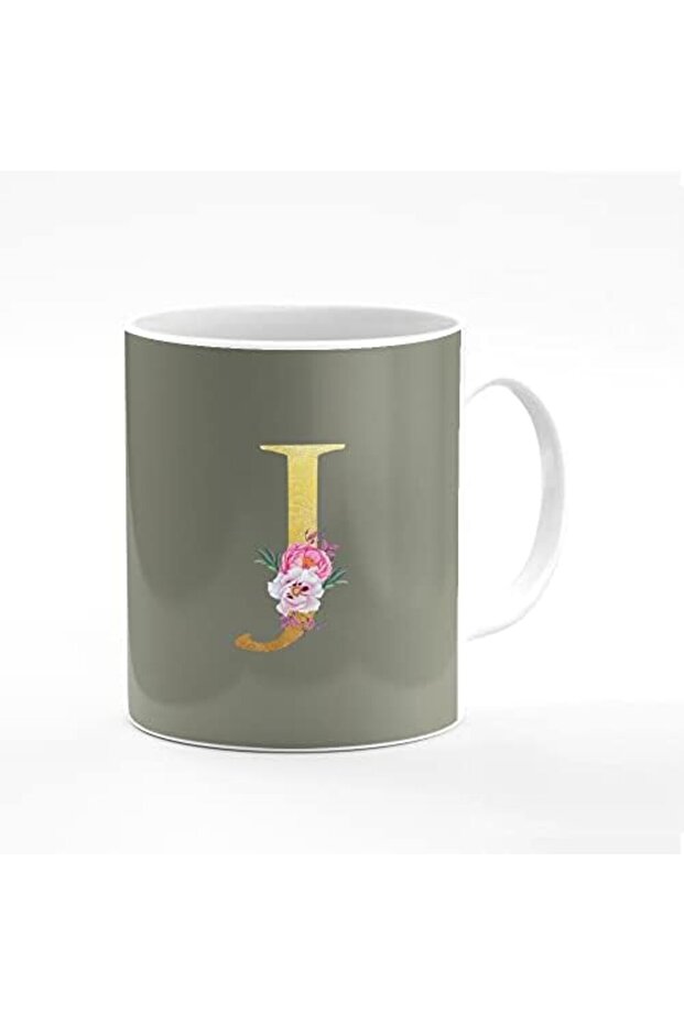 Designer Printed Coffee Mug 11oz Ceramic Personalised Gift Mugs Cup - Custom Monogram Init