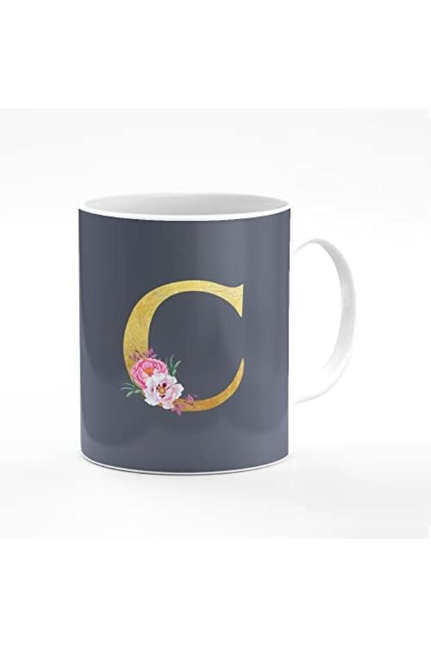 Designer Printed Coffee Mug 11oz Ceramic Personalised Gift Mugs Cup - Custom Monogram Init