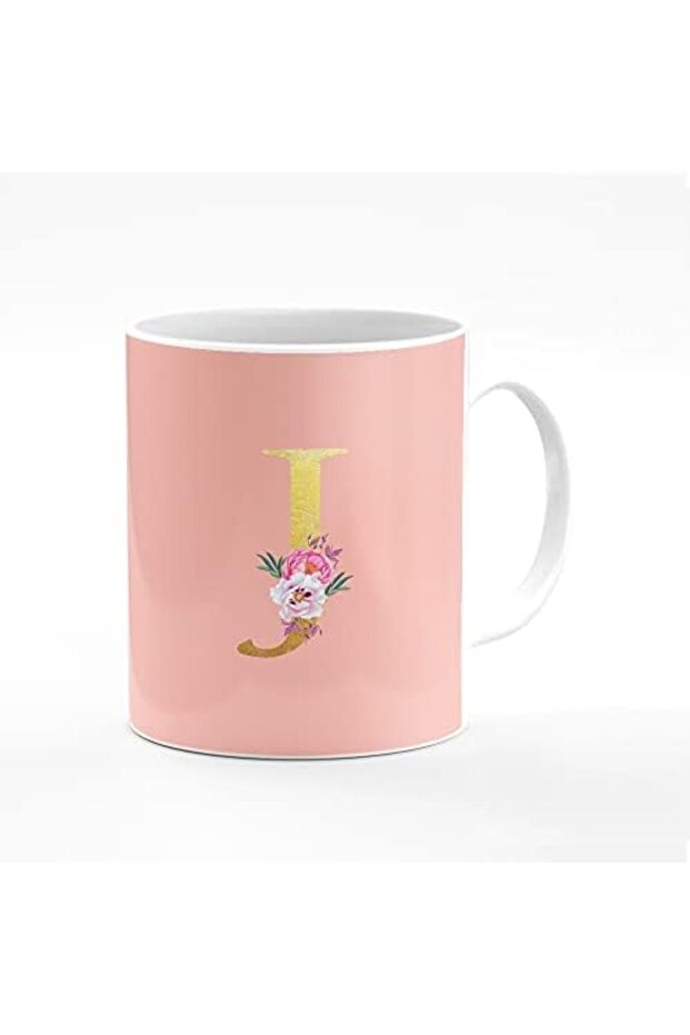 Designer Printed Coffee Mug 11oz Ceramic Personalised Gift Mugs - Custom Monogram Initial
