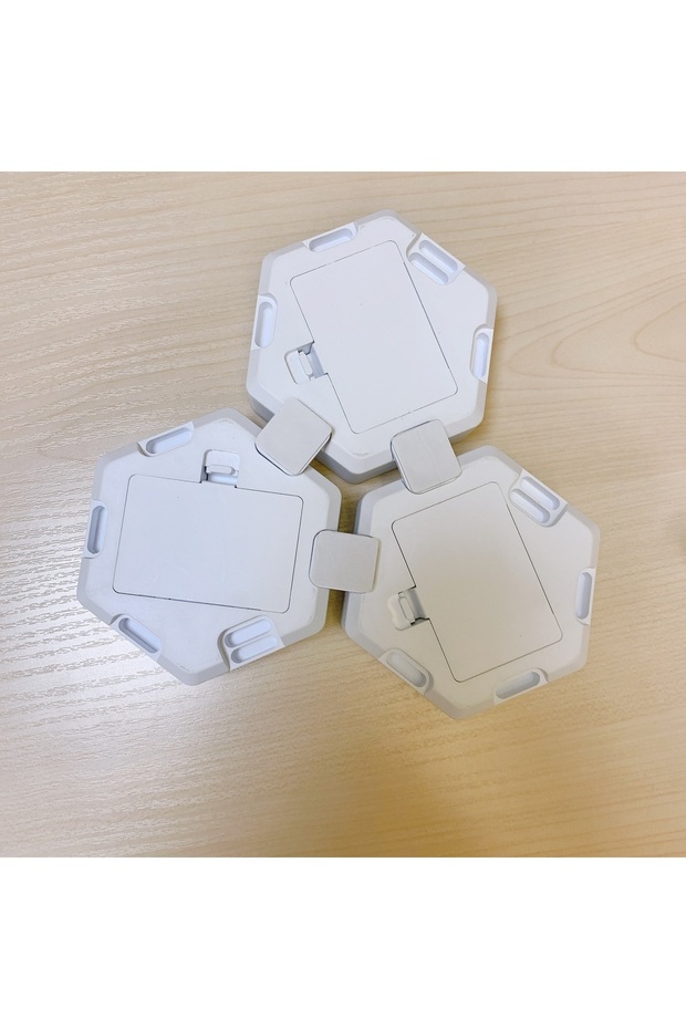 Set of 6 modular RGB wall lamps, LED, play of lights, remote control, touch control, hexagon shape - 5