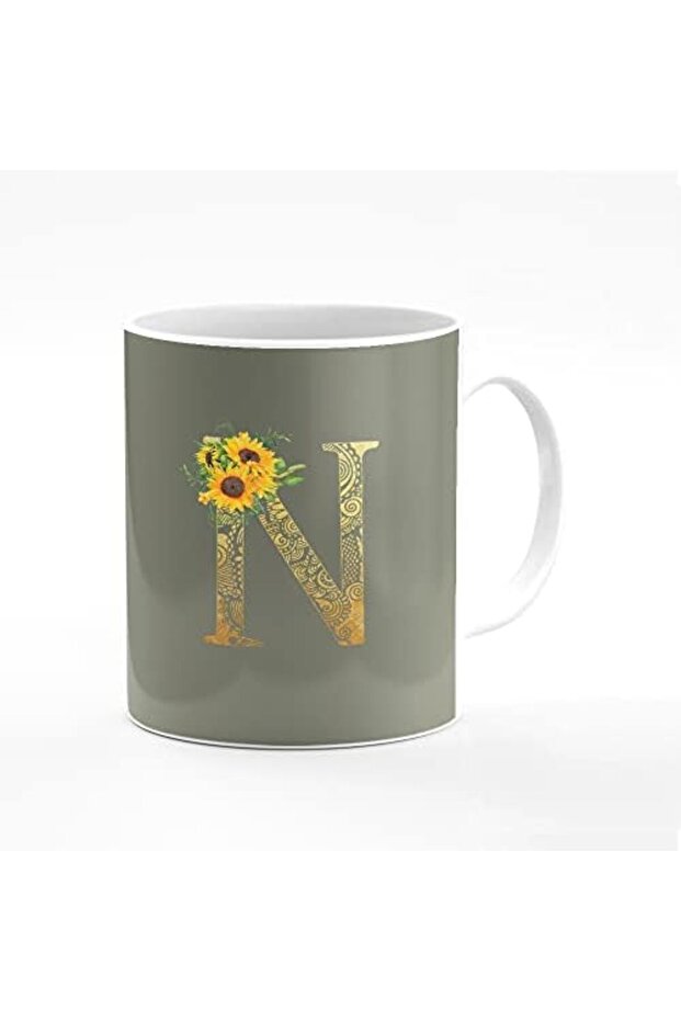 Designer Printed Coffee Mug 11oz Ceramic Personalised Gift Mugs Cup - Custom Monogram Init