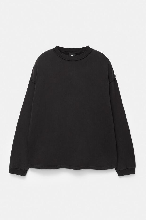 Uzun kollu dikişli tişört - 7