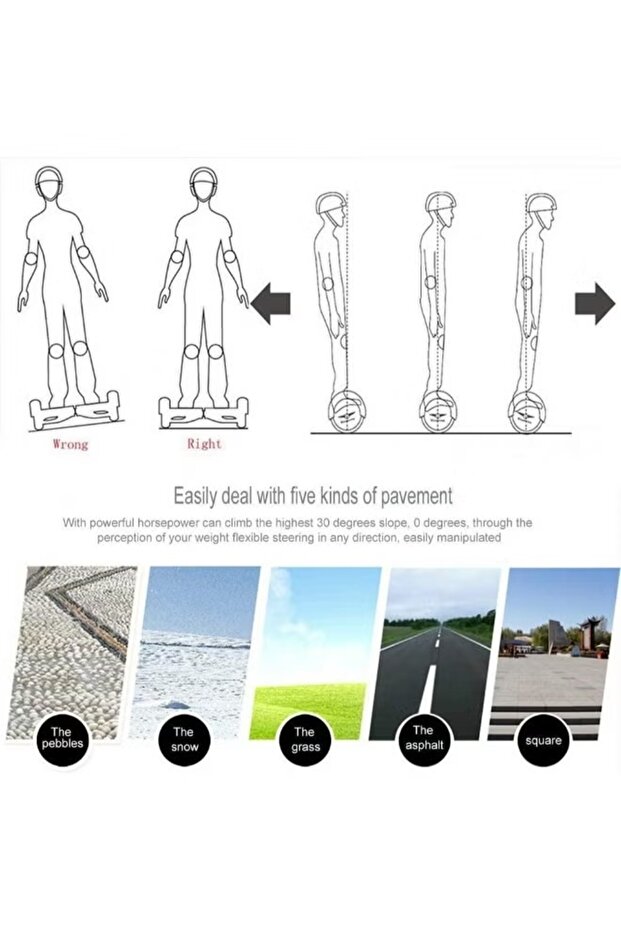 لوح تزلج كهربائي ذكي ذاتي التوازن مع شاحن - 2