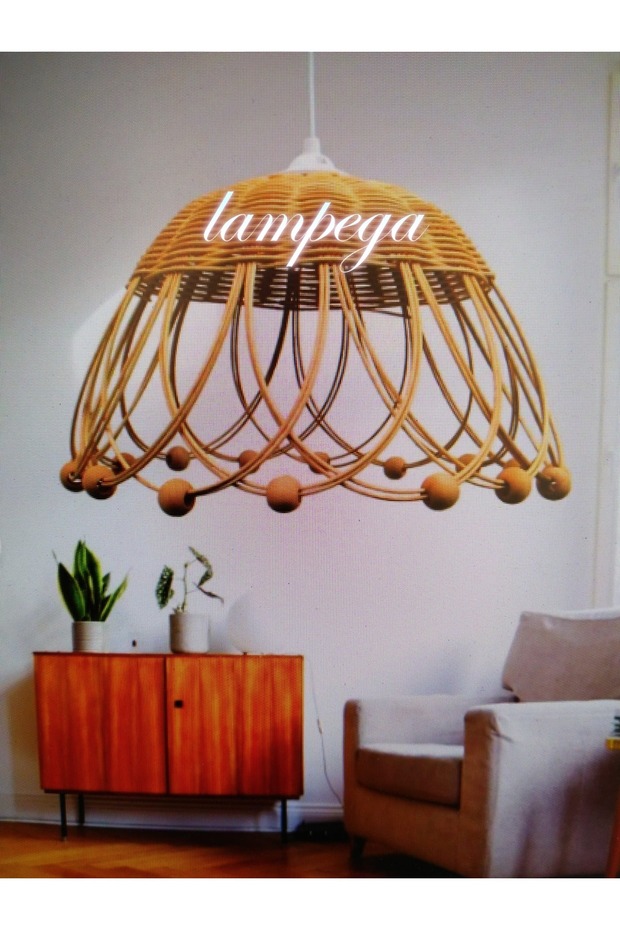 rattan bambu avize ÇAP 35 cm - 3