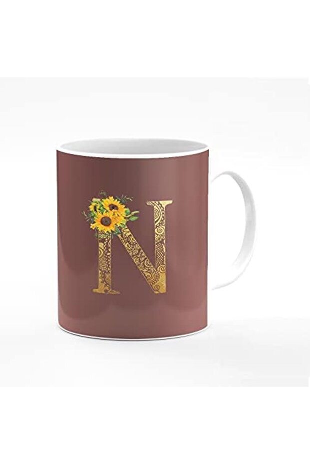 Designer Printed Coffee Mug 11oz Ceramic Personalised Gift Mugs Cup - Custom Monogram Init
