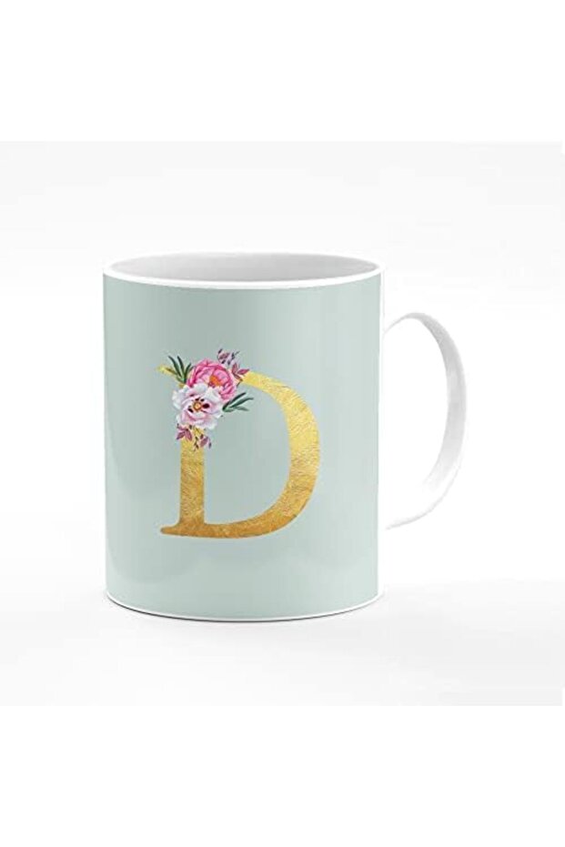 Designer Printed Coffee Mug 11oz Ceramic Personalised Gift Mugs - Custom Monogram Initial
