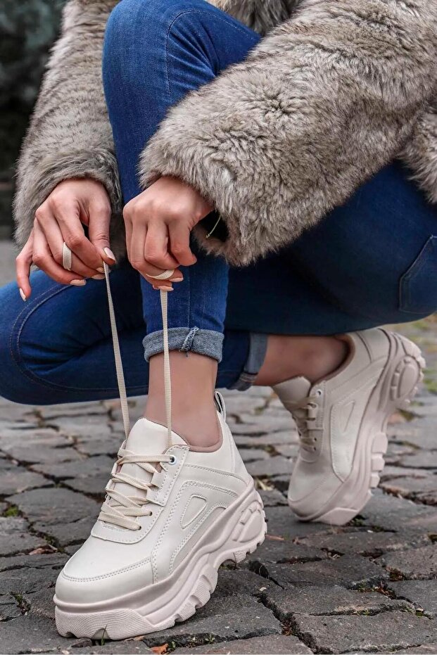 SPOR DOLGU TOPUK TEN RENGİ AYAKKABI - 1